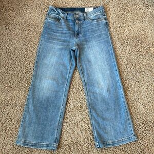 Cosmic Blue Love wide leg cropped jeans